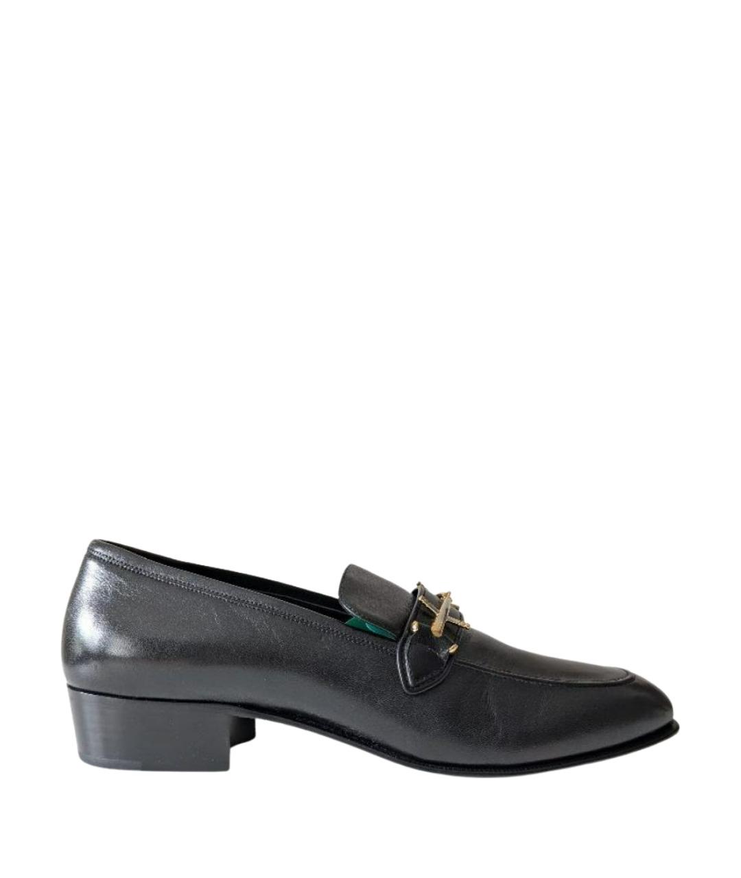 SAINT LAURENT Черные кожаные туфли, фото 1