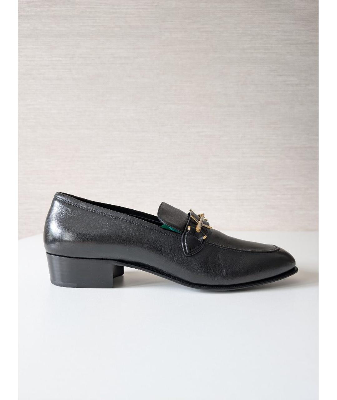 SAINT LAURENT Черные кожаные туфли, фото 10