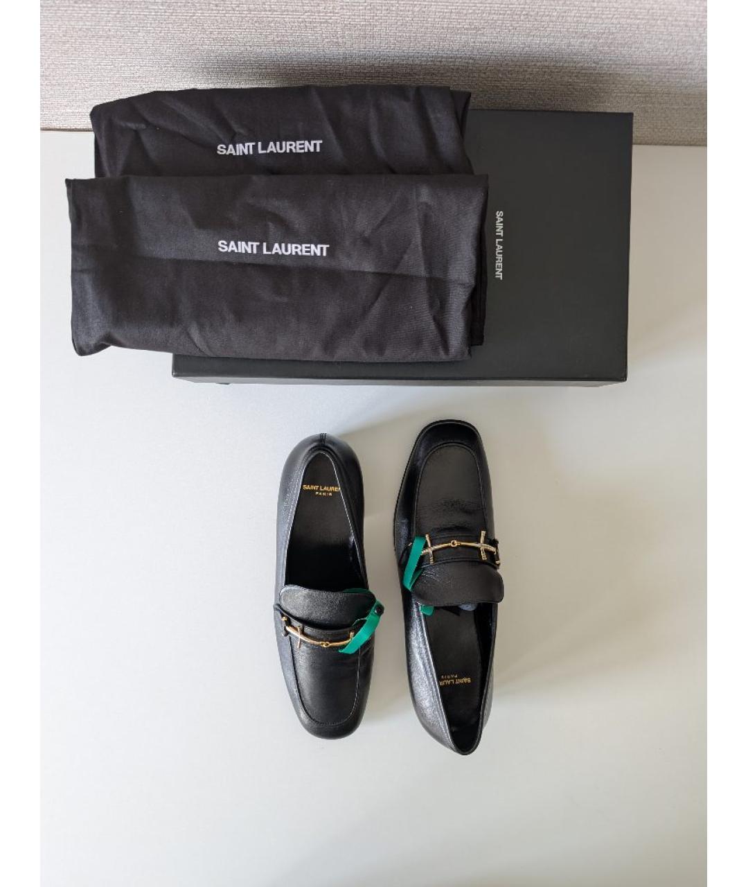 SAINT LAURENT Черные кожаные туфли, фото 5