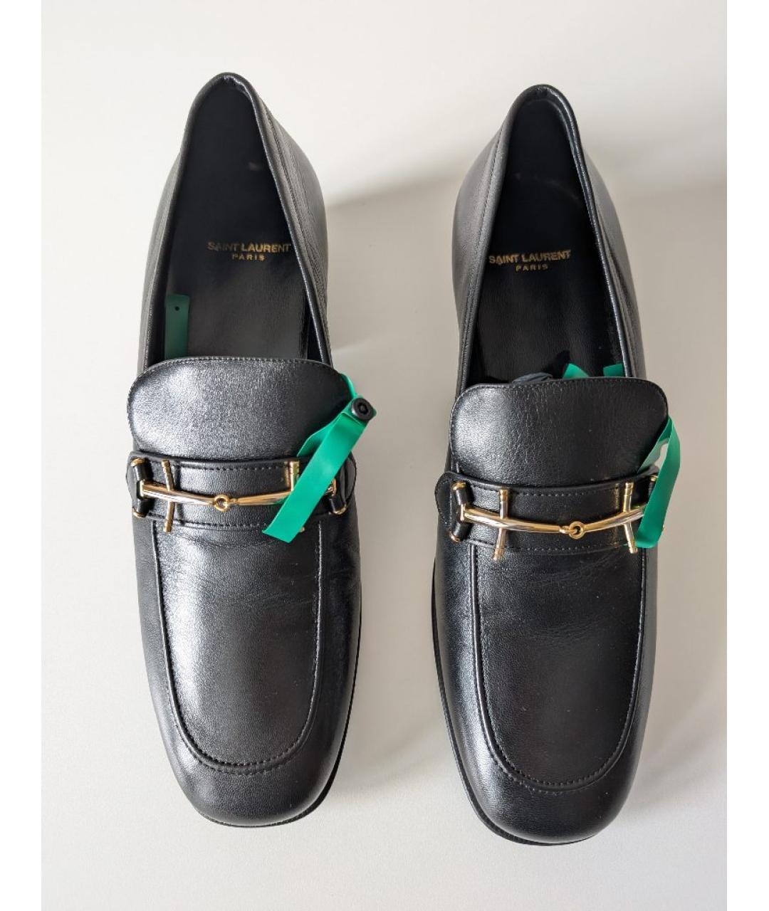 SAINT LAURENT Черные кожаные туфли, фото 3