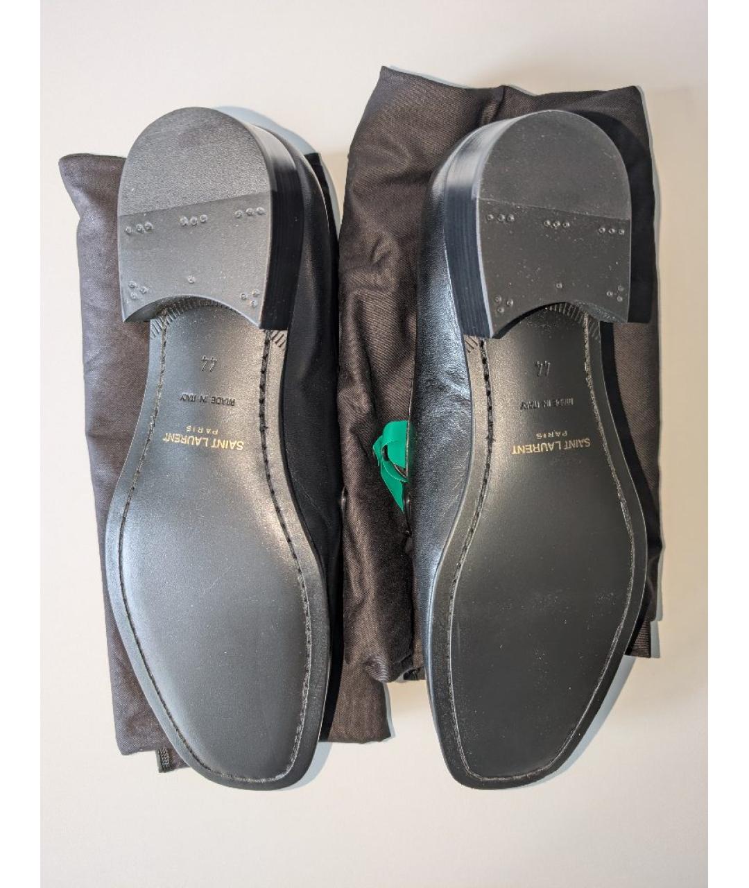 SAINT LAURENT Черные кожаные туфли, фото 4