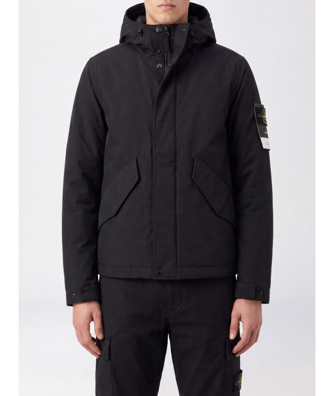 STONE ISLAND Черная полиэстеровая куртка, фото 2