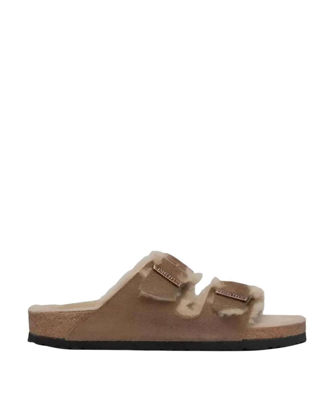 BIRKENSTOCK Коричневые замшевые сандалии, фото 1