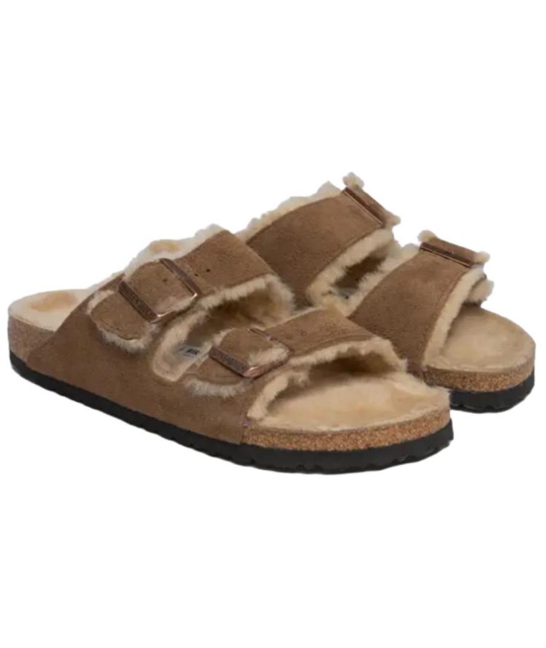 BIRKENSTOCK Коричневые замшевые сандалии, фото 2