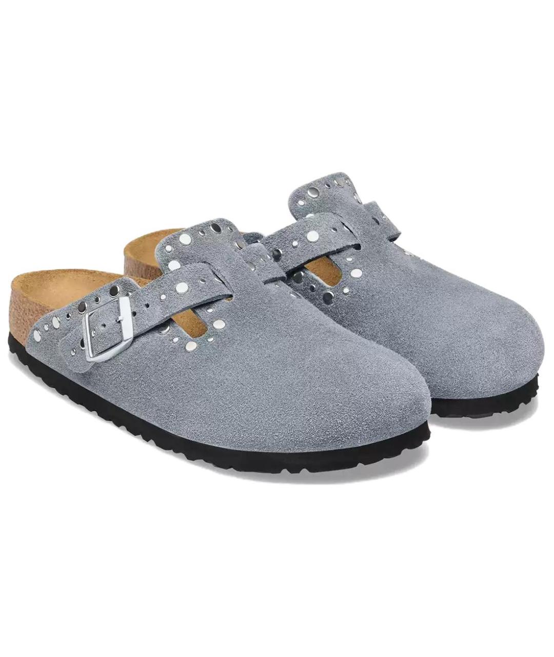 BIRKENSTOCK Синие замшевые сабо, фото 3