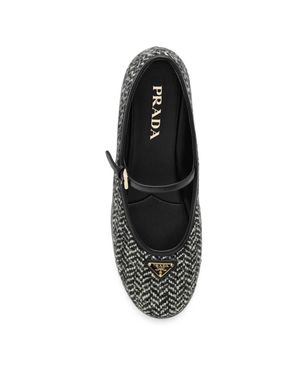 PRADA Черные текстильные балетки, фото 3