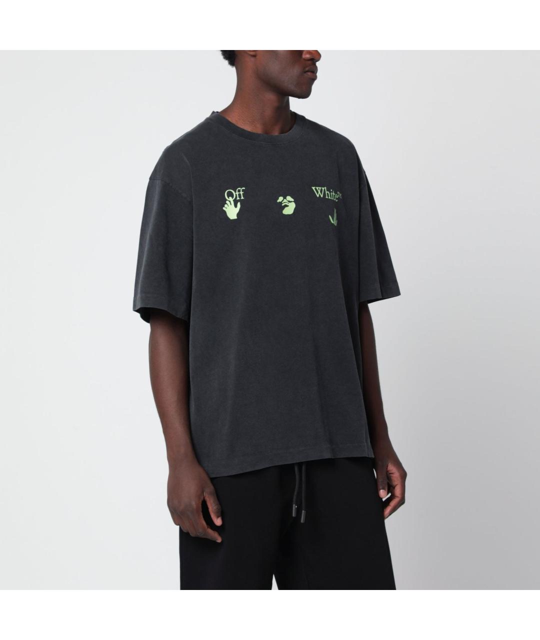 OFF-WHITE Черная хлопковая футболка, фото 3