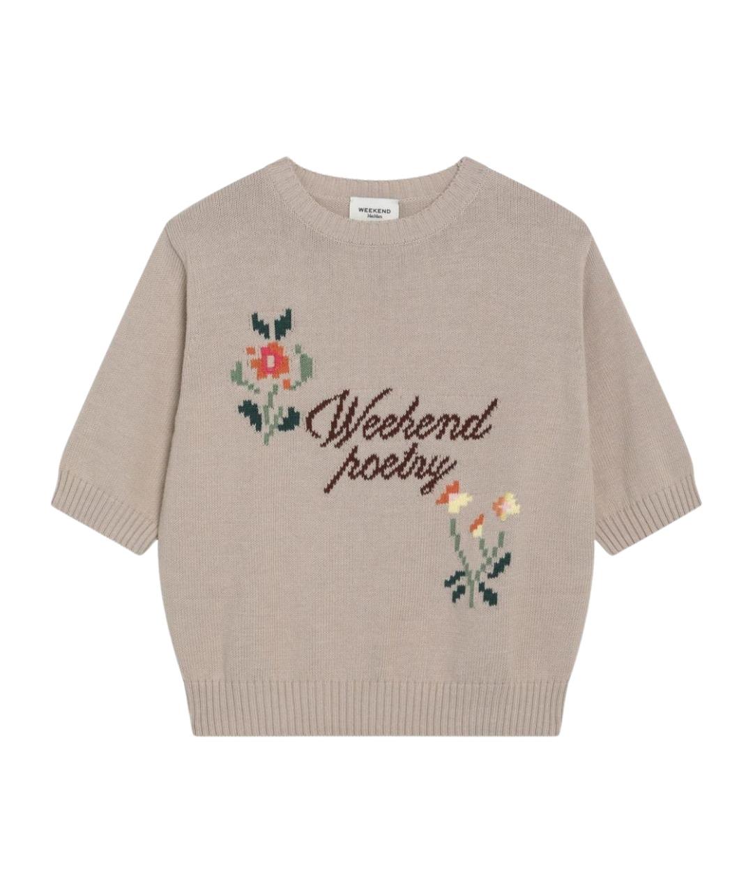 WEEKEND MAX MARA Бежевый хлопковый джемпер / свитер, фото 1