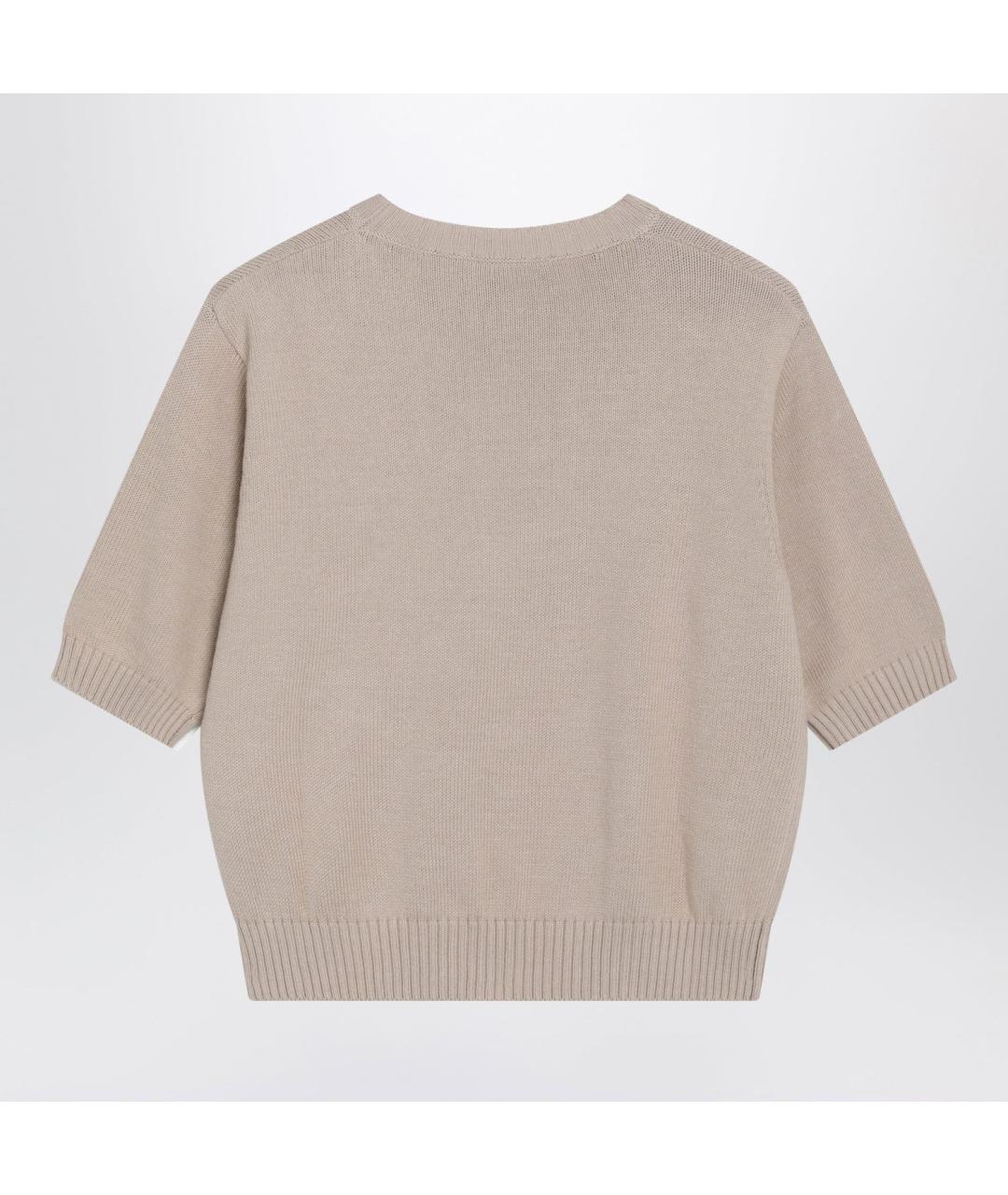 WEEKEND MAX MARA Бежевый хлопковый джемпер / свитер, фото 2