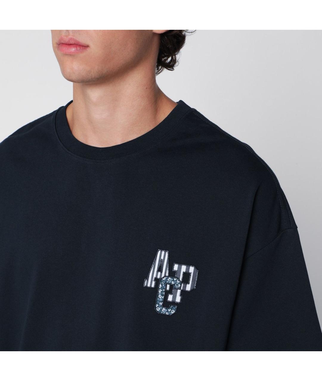 A.P.C. Синяя хлопковая футболка, фото 2