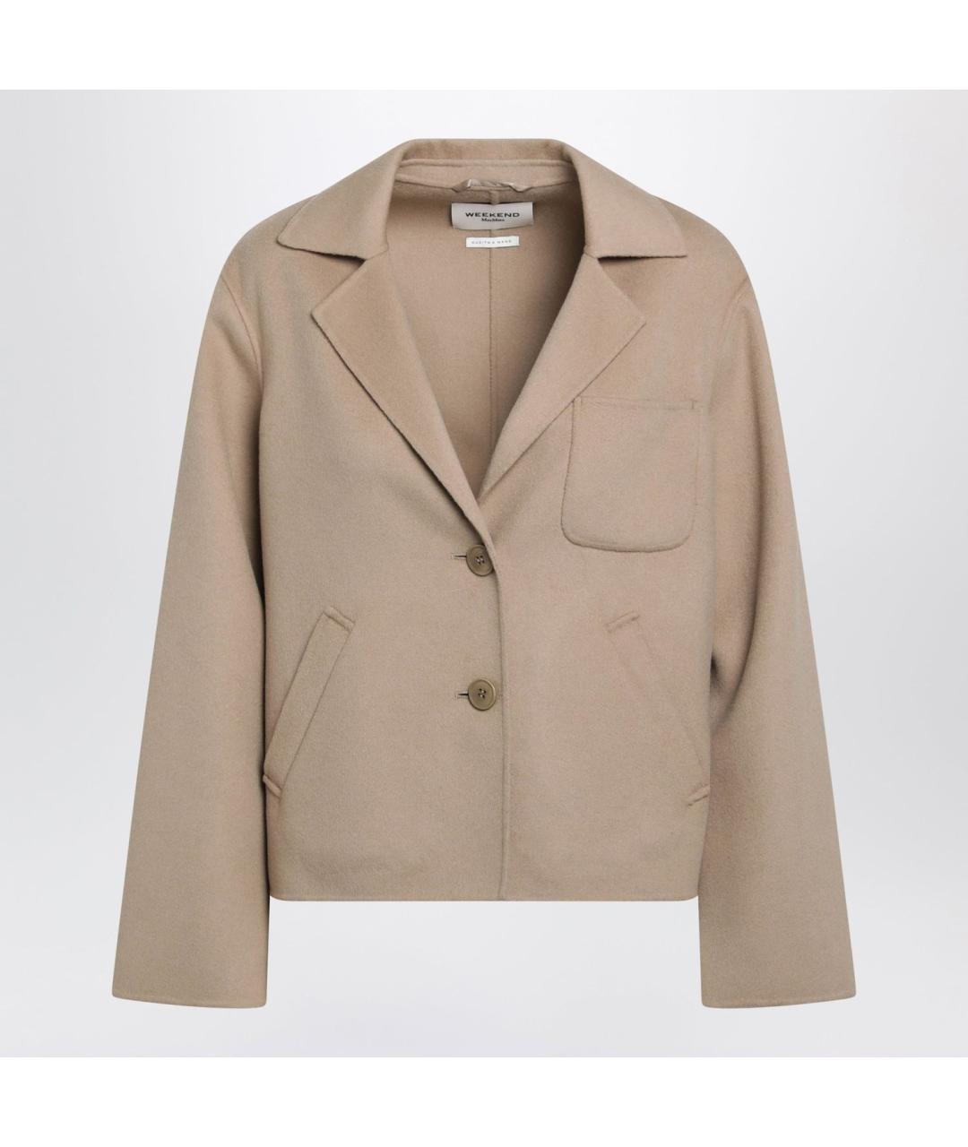 WEEKEND MAX MARA Коричневая шерстяная куртка, фото 3