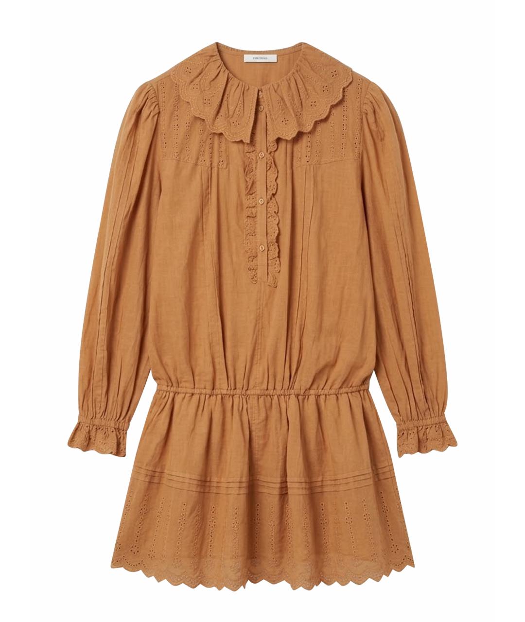 ISABEL MARANT ETOILE Оранжевое хлопковое повседневное платье, фото 1