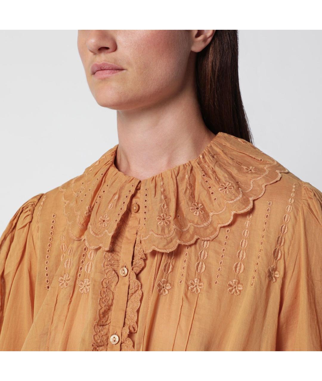 ISABEL MARANT ETOILE Оранжевое хлопковое повседневное платье, фото 2