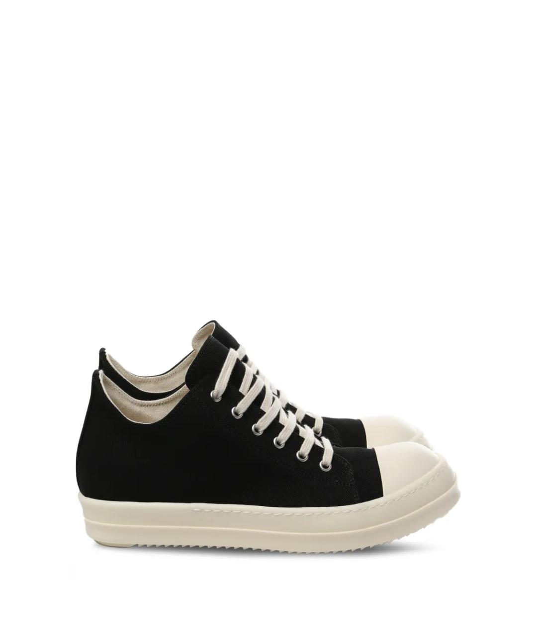 RICK OWENS DRKSHDW Черные текстильные низкие кроссовки / кеды, фото 4