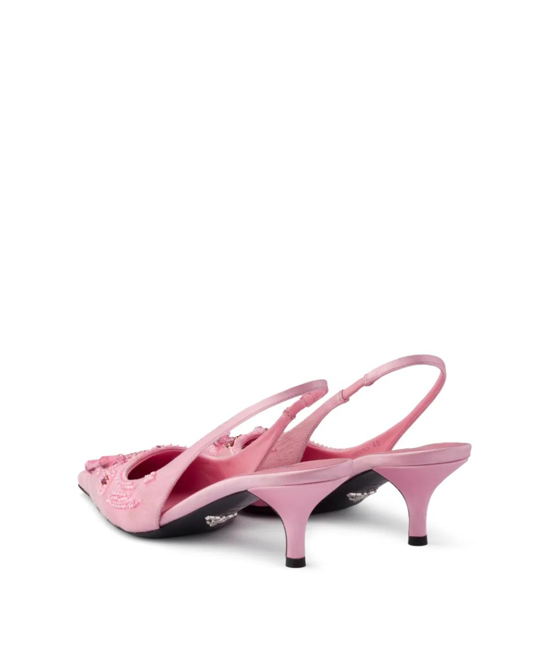 PRADA Розовые текстильные туфли, фото 4