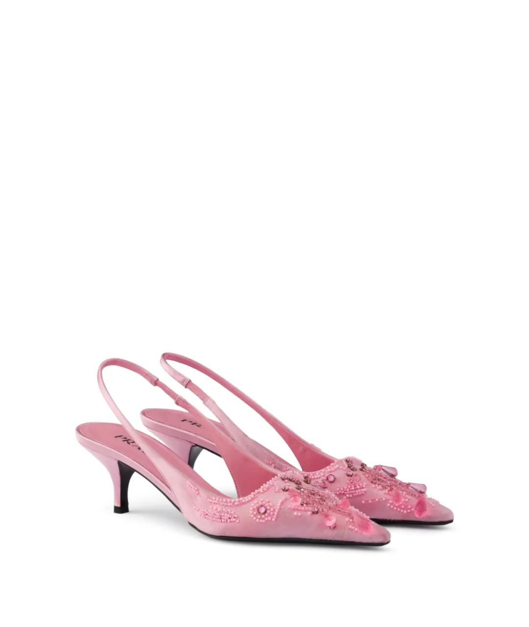 PRADA Розовые текстильные туфли, фото 5