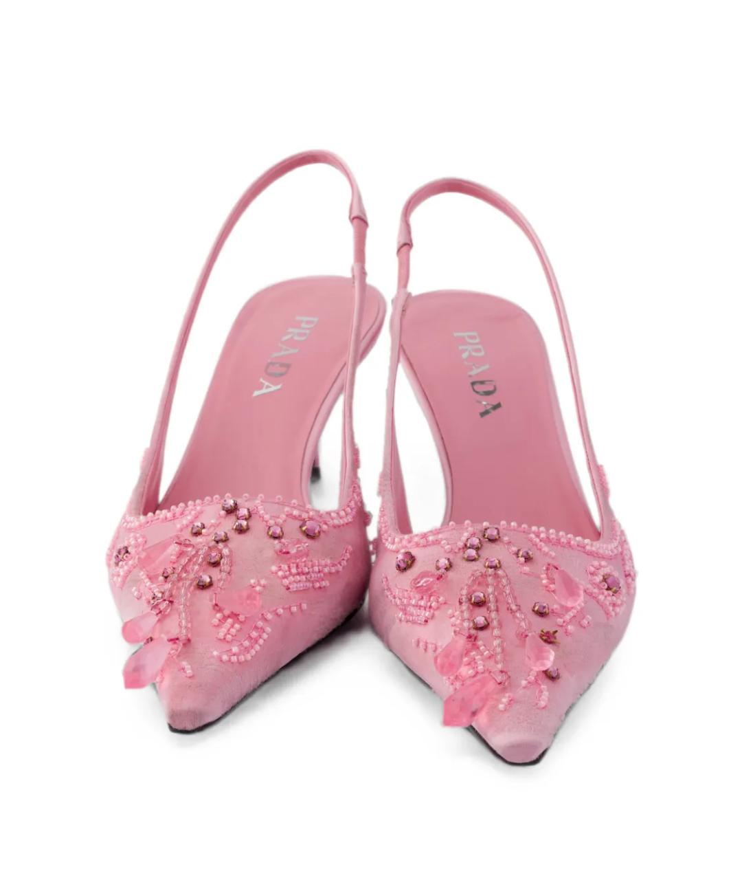 PRADA Розовые текстильные туфли, фото 3