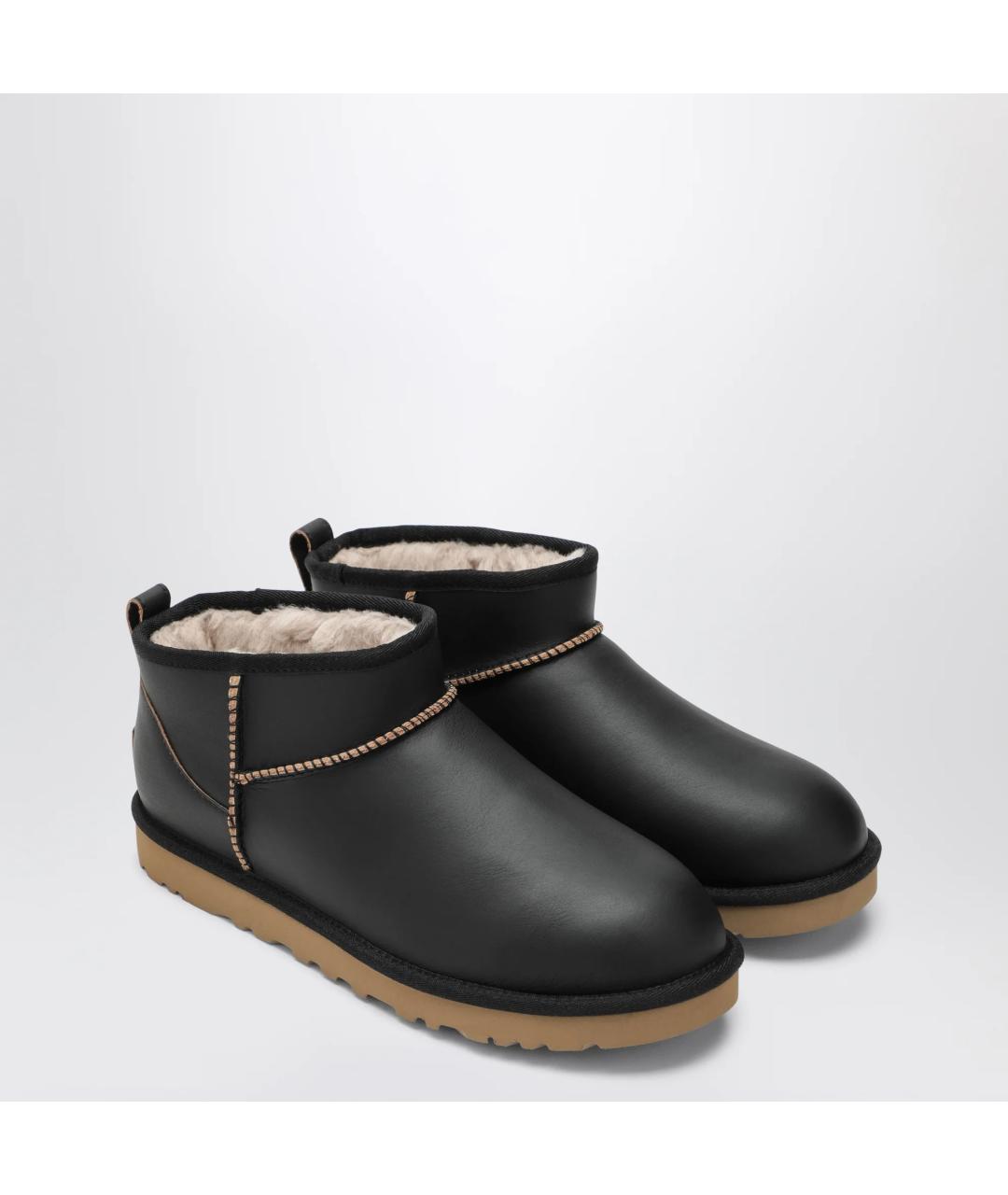 UGG Черные кожаные низкие ботинки, фото 3