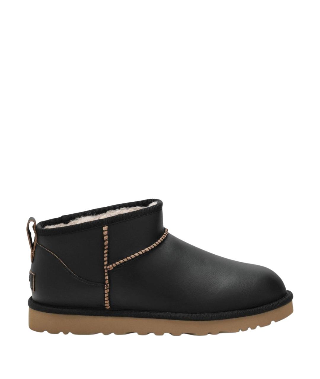 UGG Черные кожаные низкие ботинки, фото 1