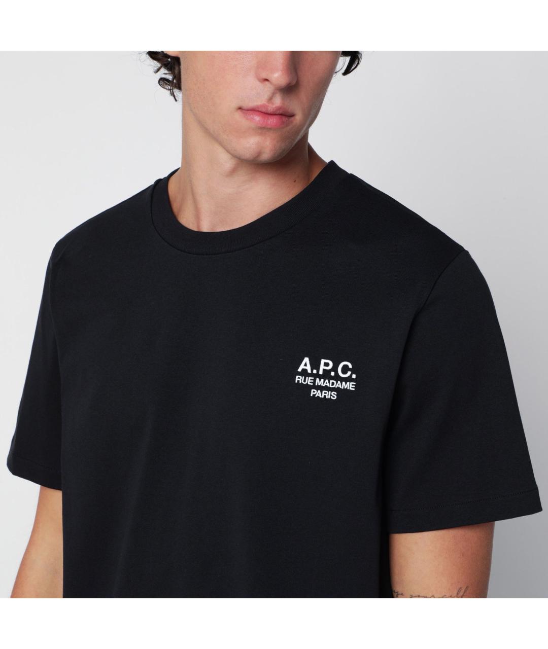 A.P.C. Черная хлопковая футболка, фото 2
