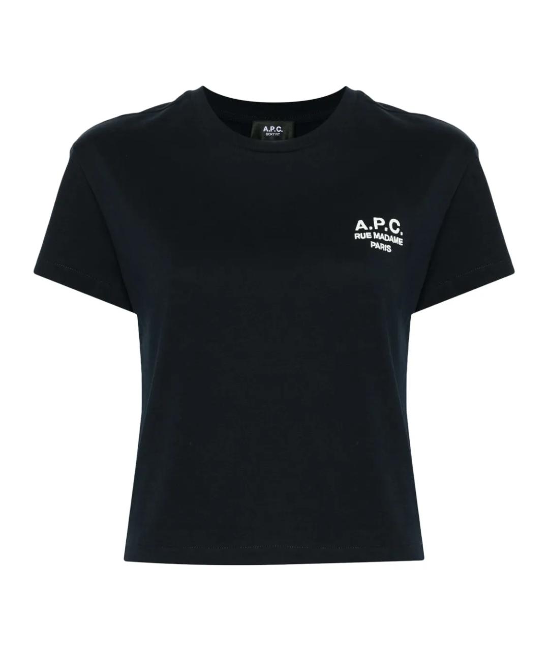 A.P.C. Черная хлопковая футболка, фото 1