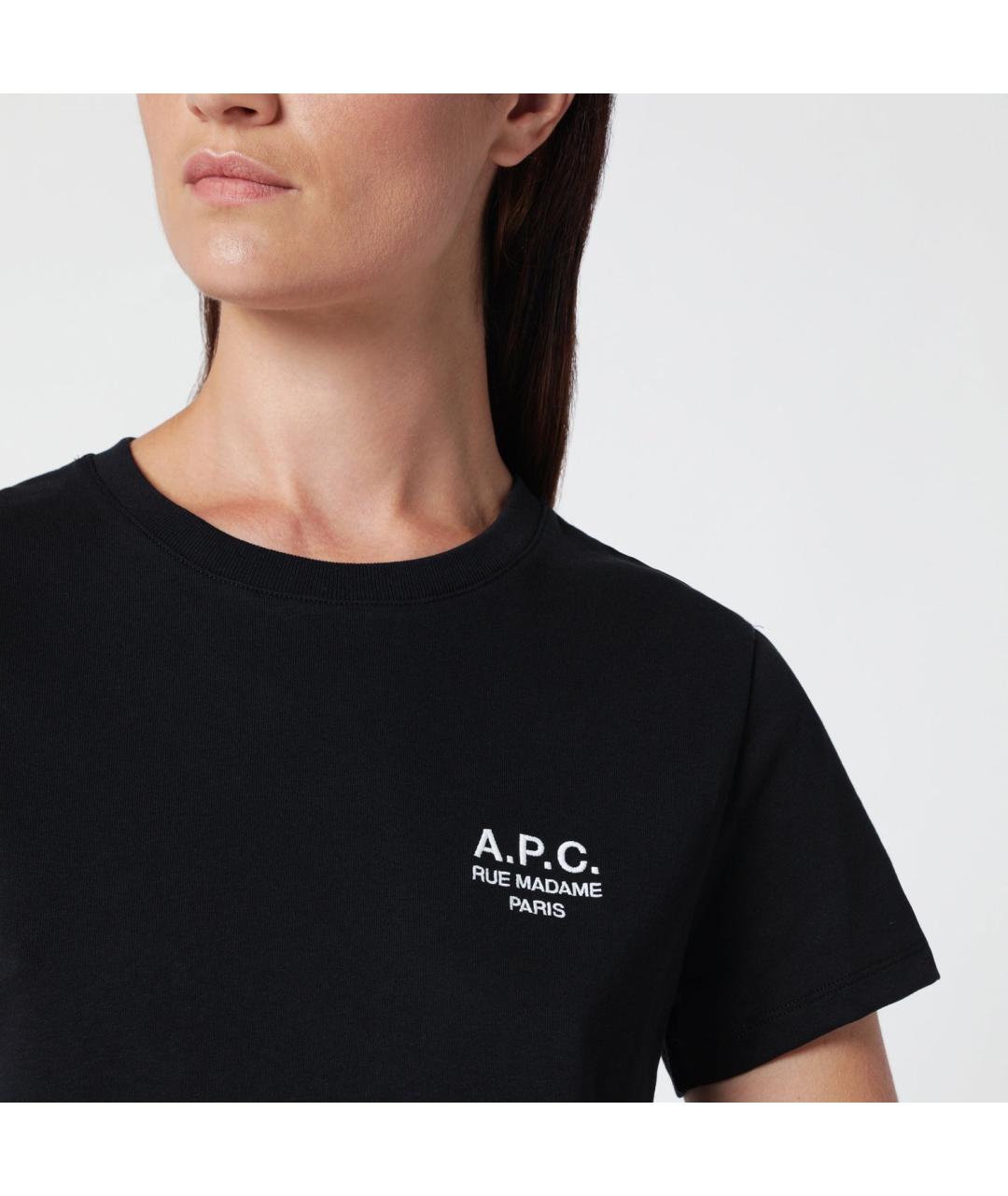 A.P.C. Черная хлопковая футболка, фото 3