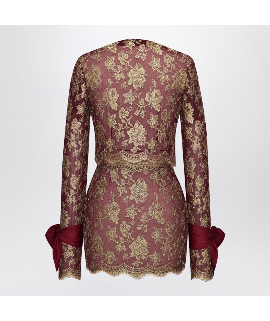 SAINT LAURENT Бордовое шелковое коктейльное платье, фото 2