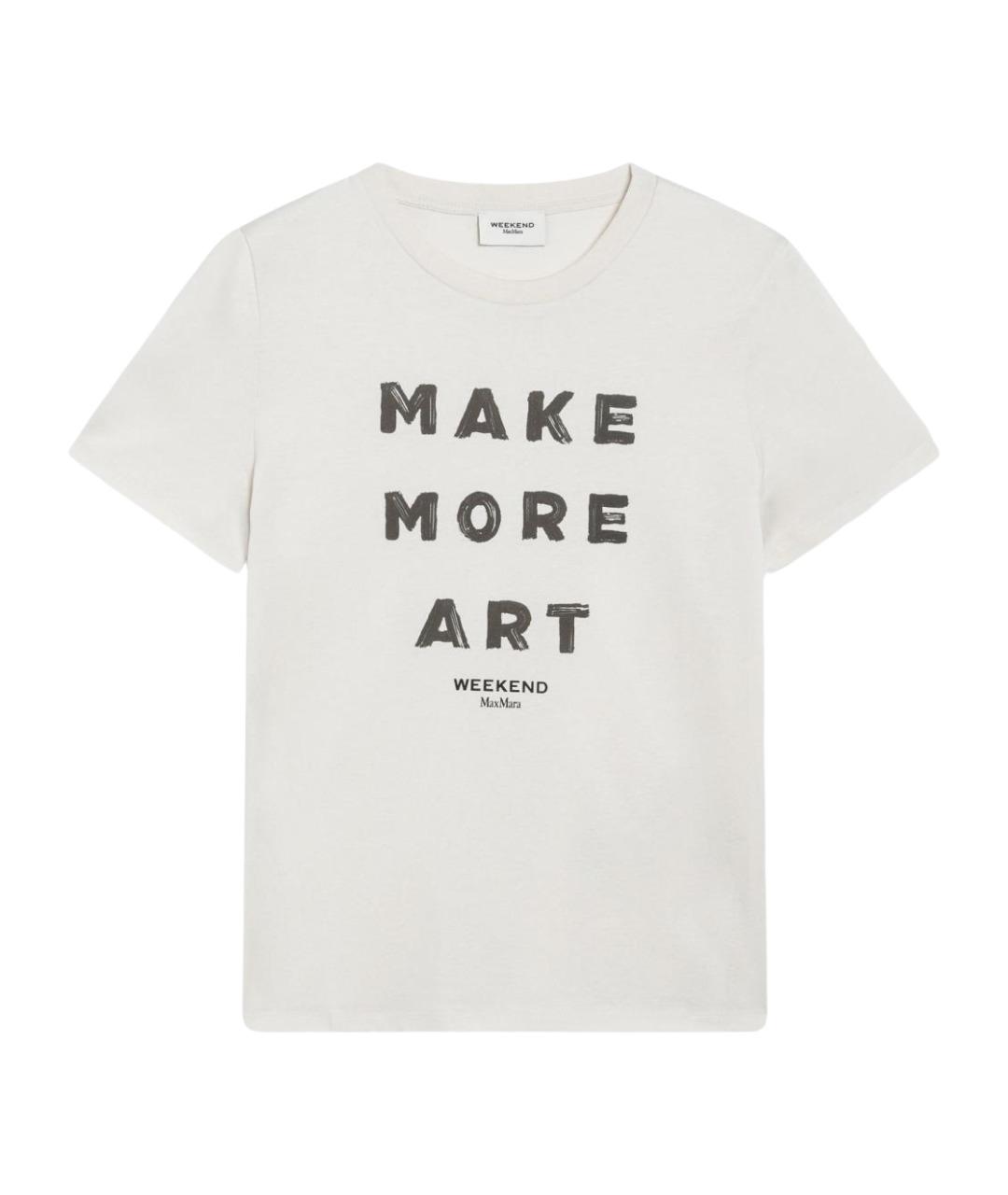 WEEKEND MAX MARA Бежевая хлопковая футболка, фото 1