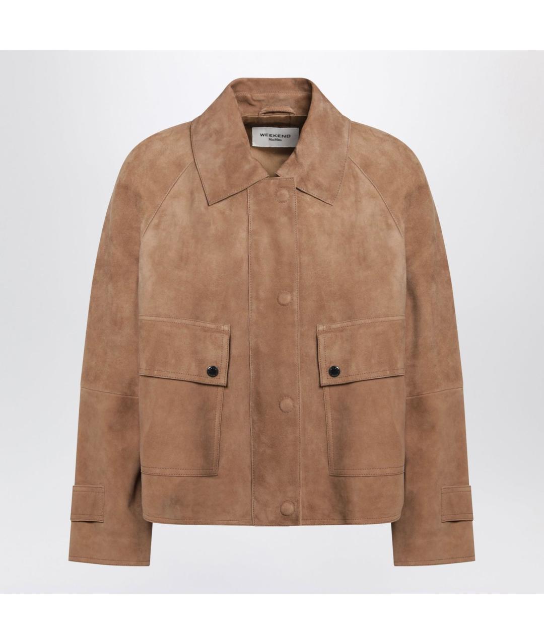 WEEKEND MAX MARA Коричневая замшевая куртка, фото 3