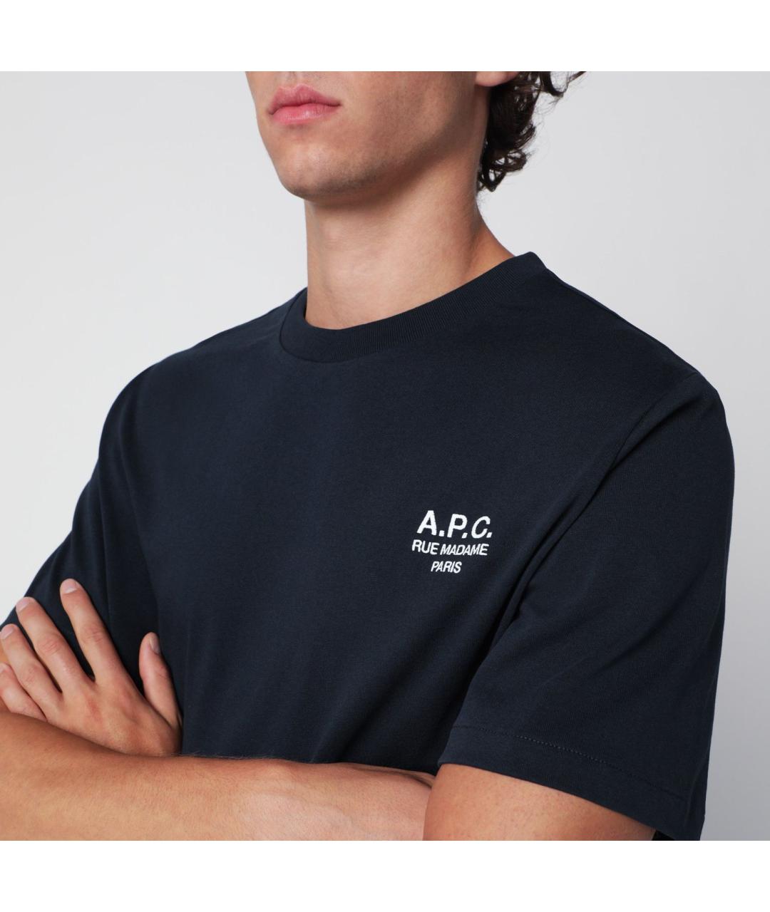 A.P.C. Синяя хлопковая футболка, фото 3