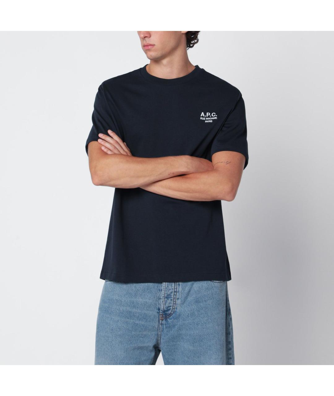 A.P.C. Синяя хлопковая футболка, фото 2