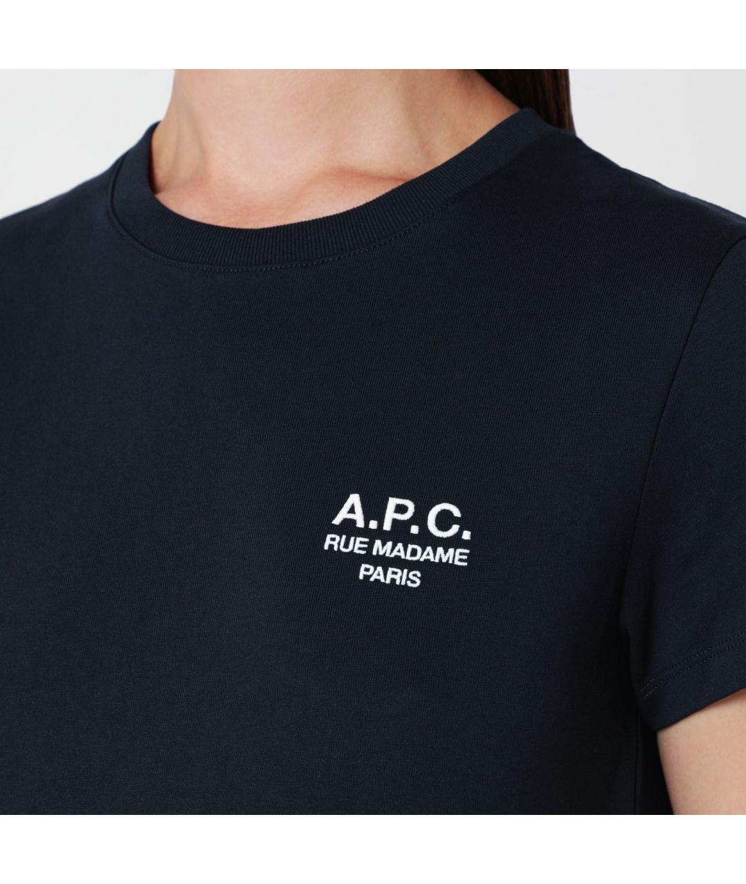 A.P.C. Синяя хлопковая футболка, фото 3