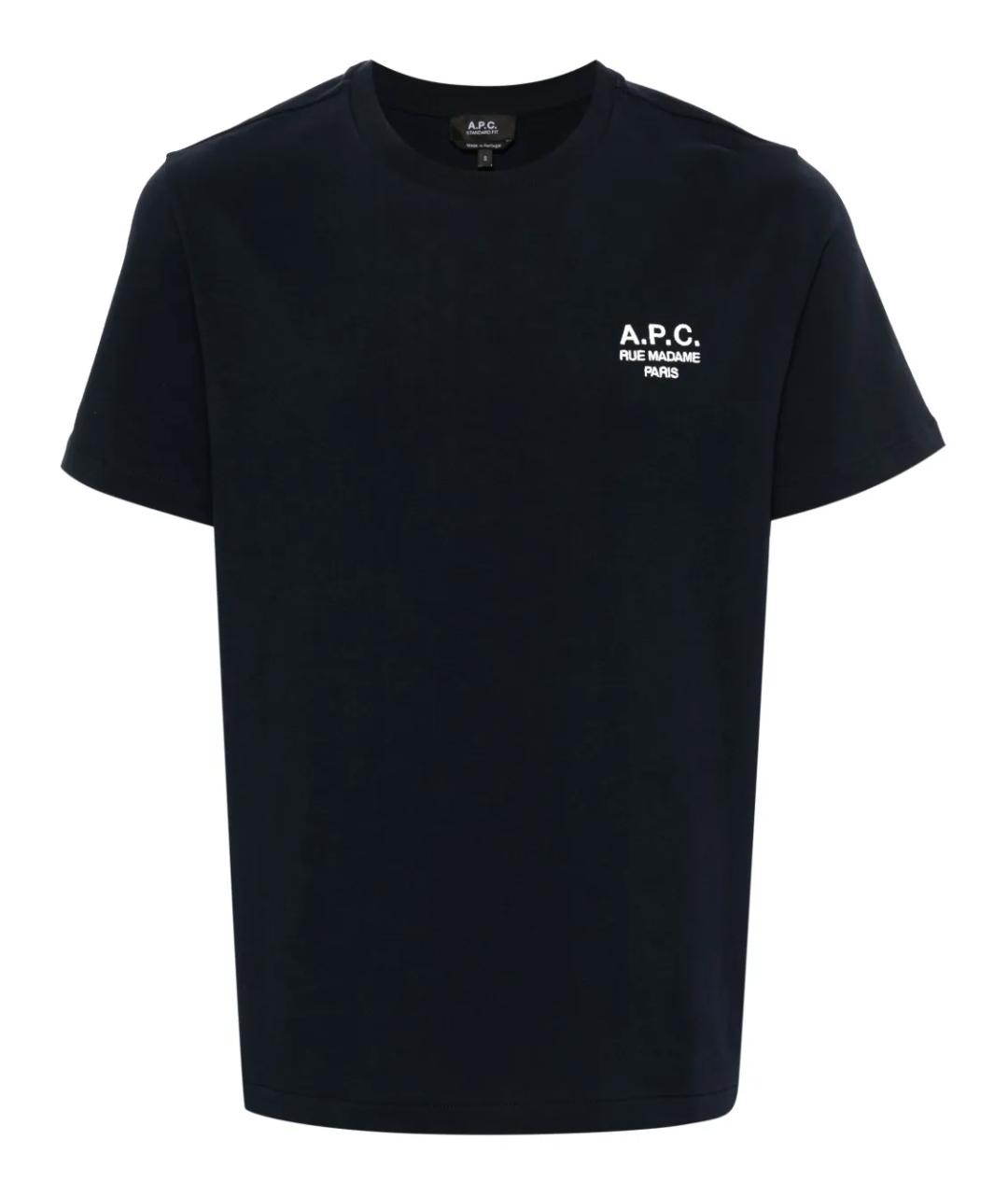 A.P.C. Синяя хлопковая футболка, фото 1