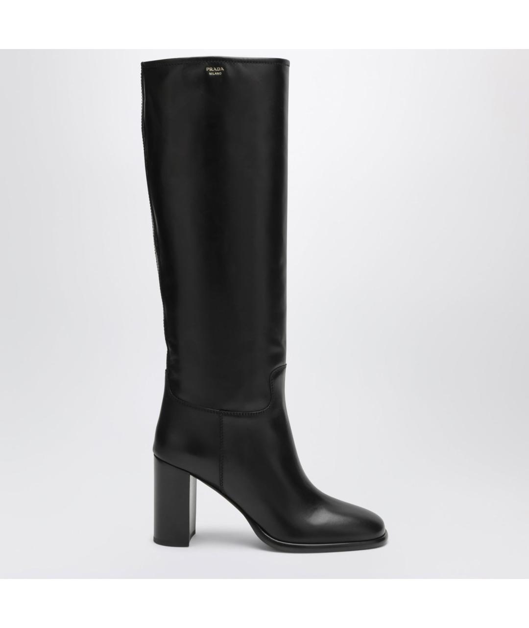PRADA Черные кожаные сапоги, фото 3