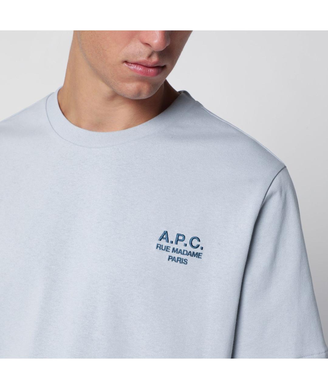 A.P.C. Голубая хлопковая футболка, фото 2