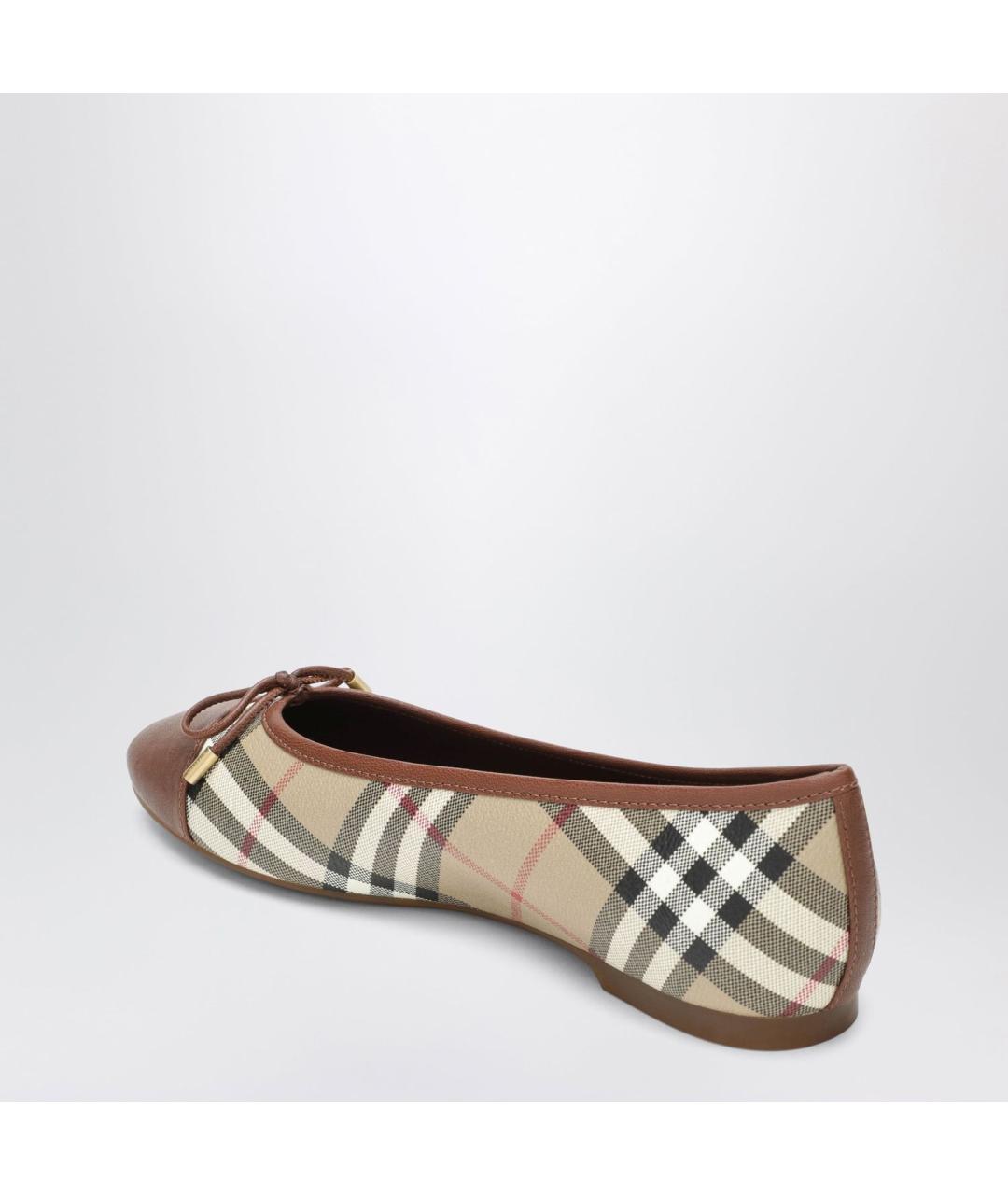 BURBERRY Бежевые синтетические балетки, фото 2
