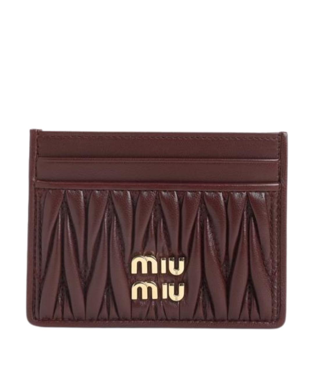 MIU MIU Бордовый кожаный кардхолдер, фото 1