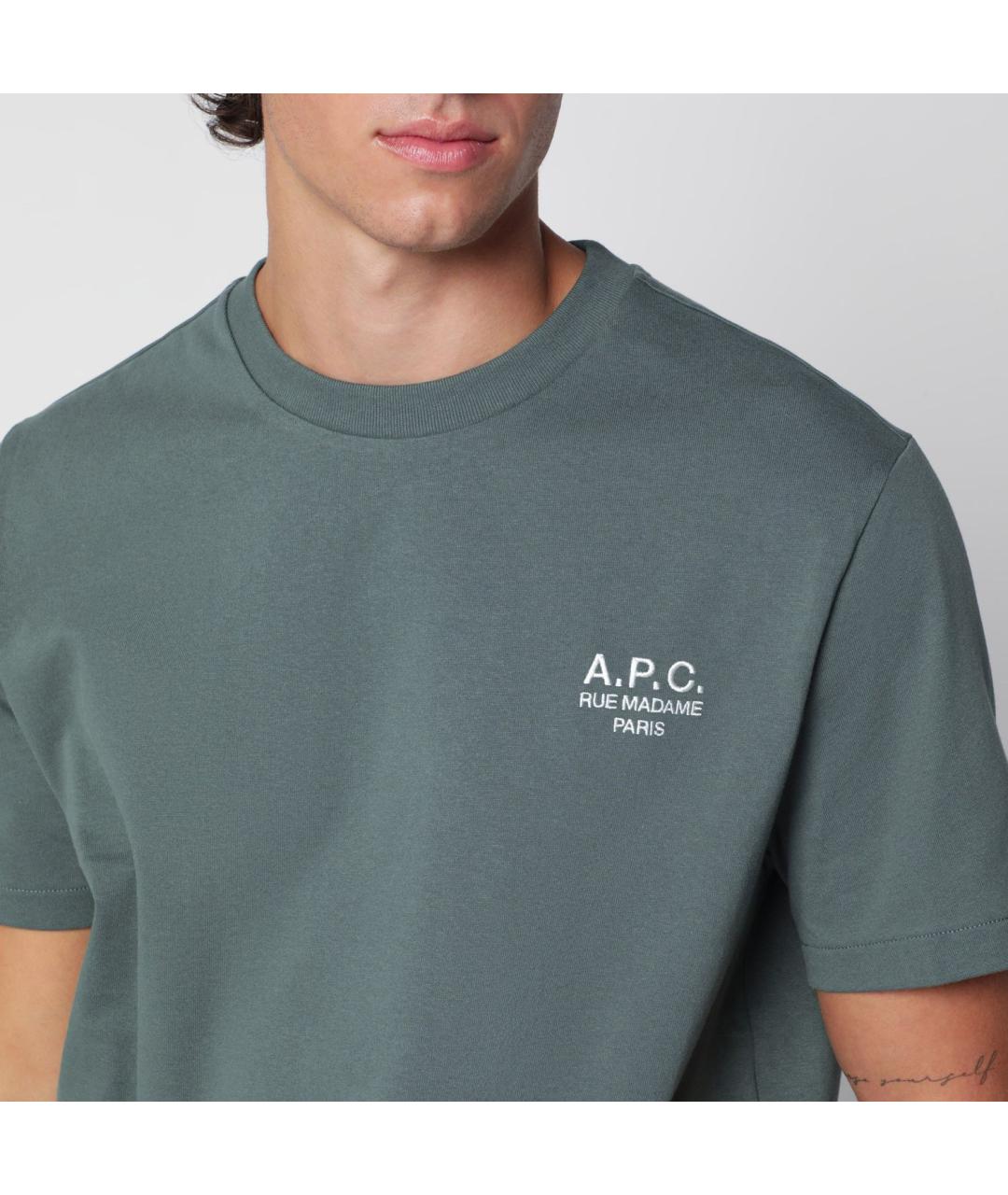A.P.C. Зеленая хлопковая футболка, фото 2