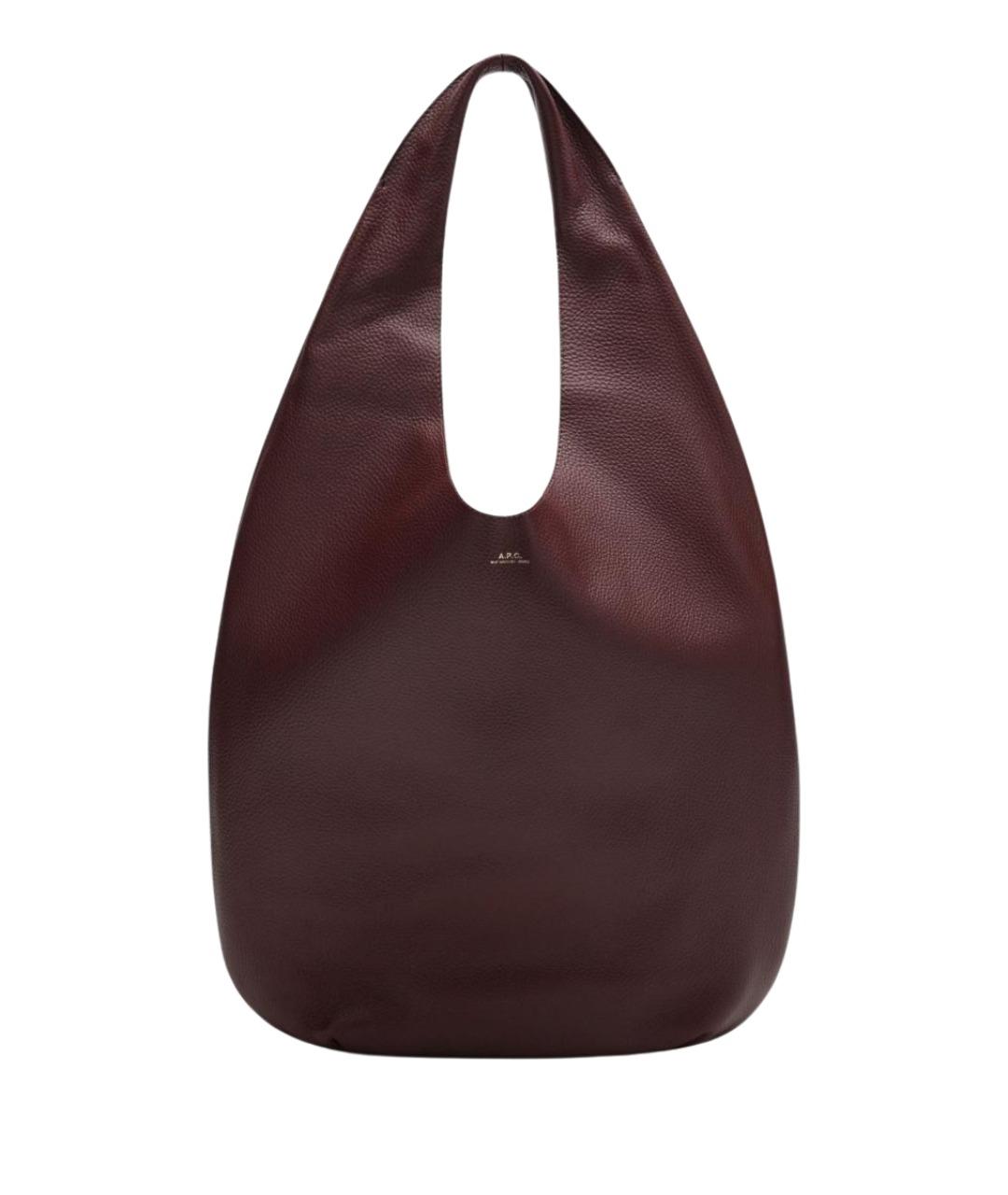 A.P.C. Бордовая кожаная сумка тоут, фото 1