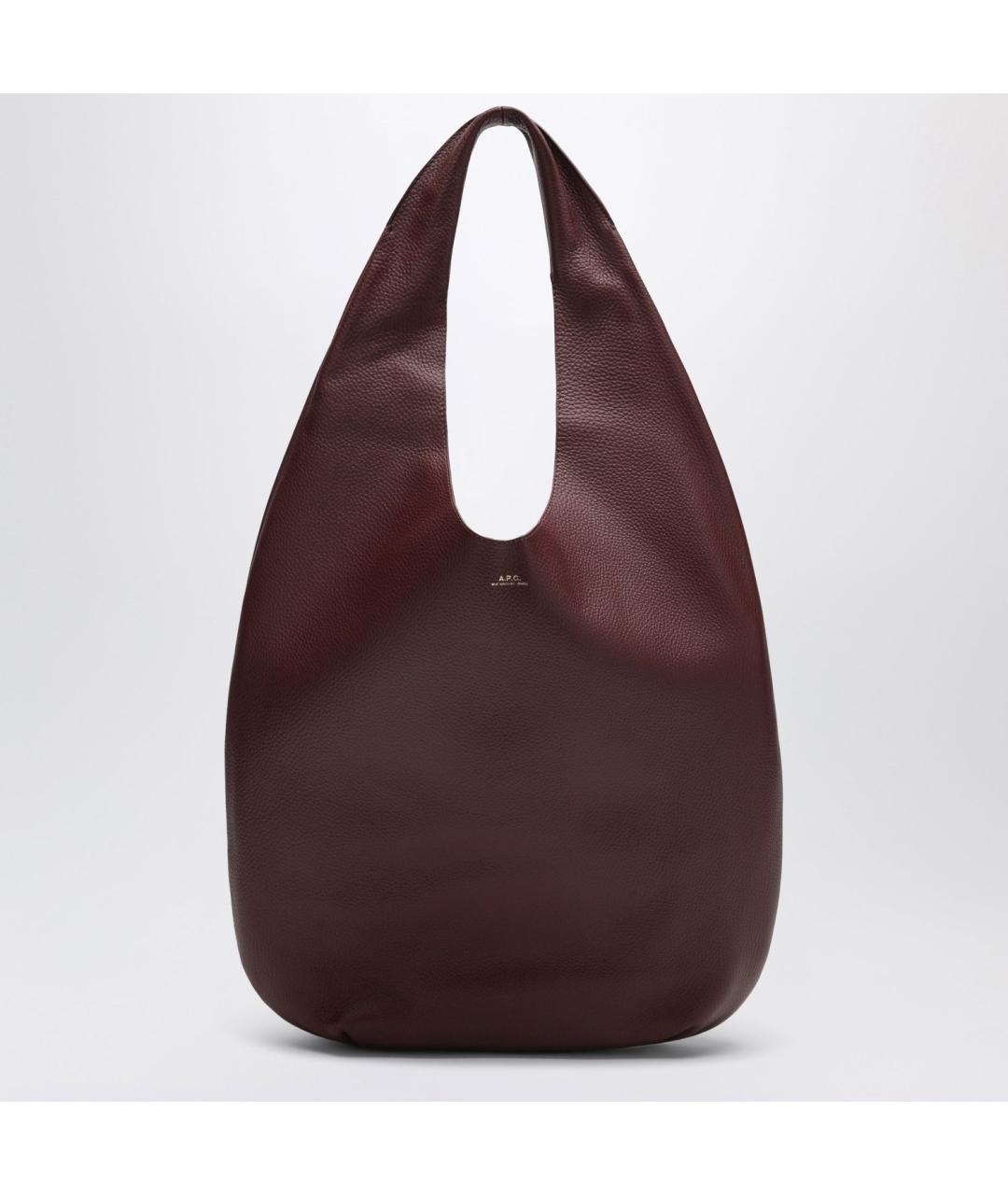 A.P.C. Бордовая кожаная сумка тоут, фото 3