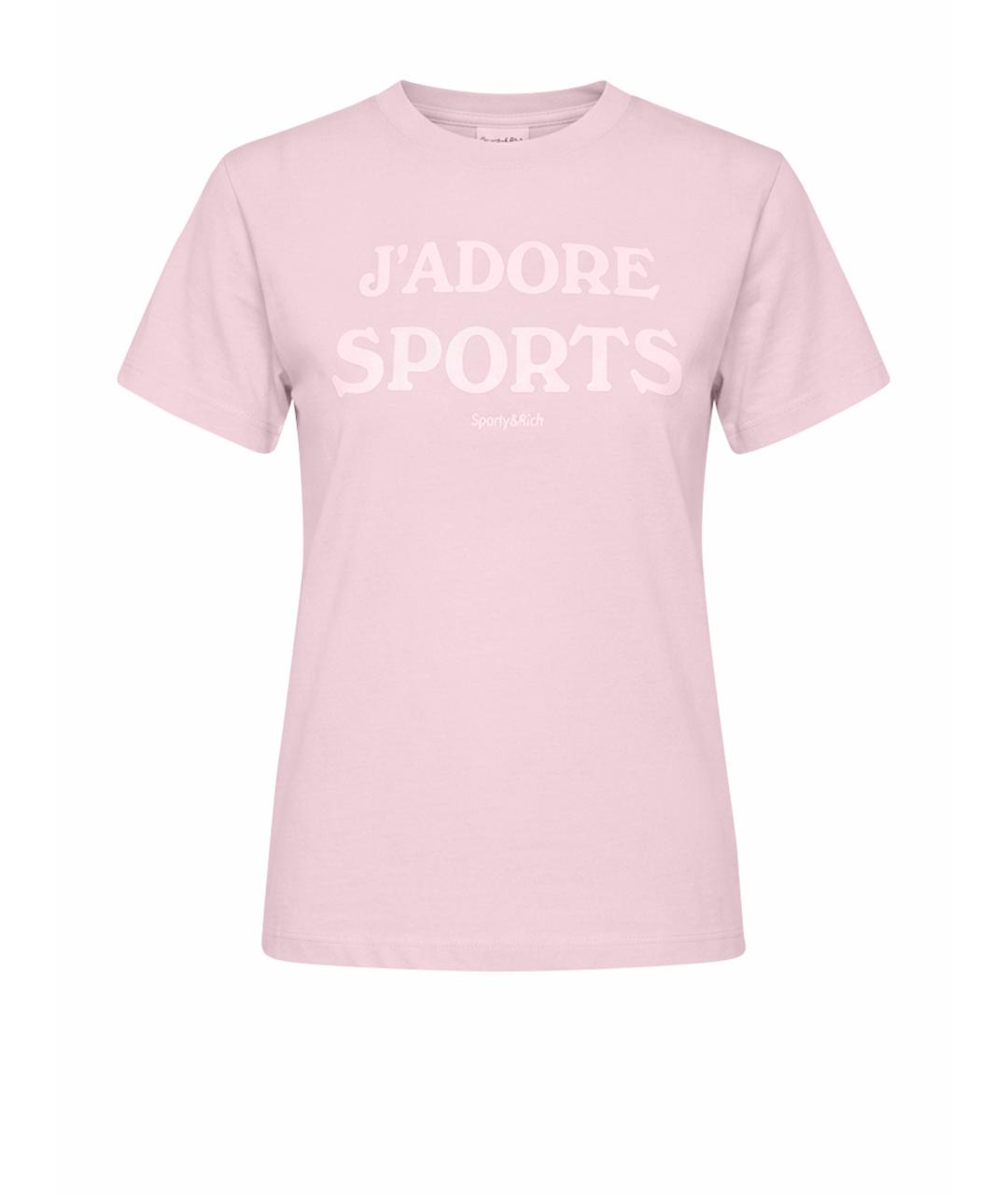 SPORTY AND RICH Розовая полиамидовая футболка, фото 1