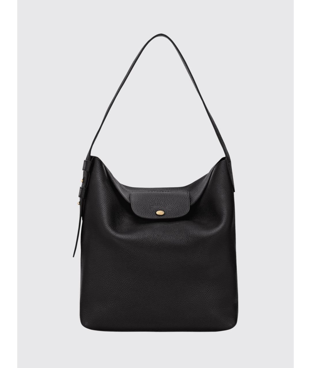 LONGCHAMP Черная кожаная сумка через плечо, фото 4