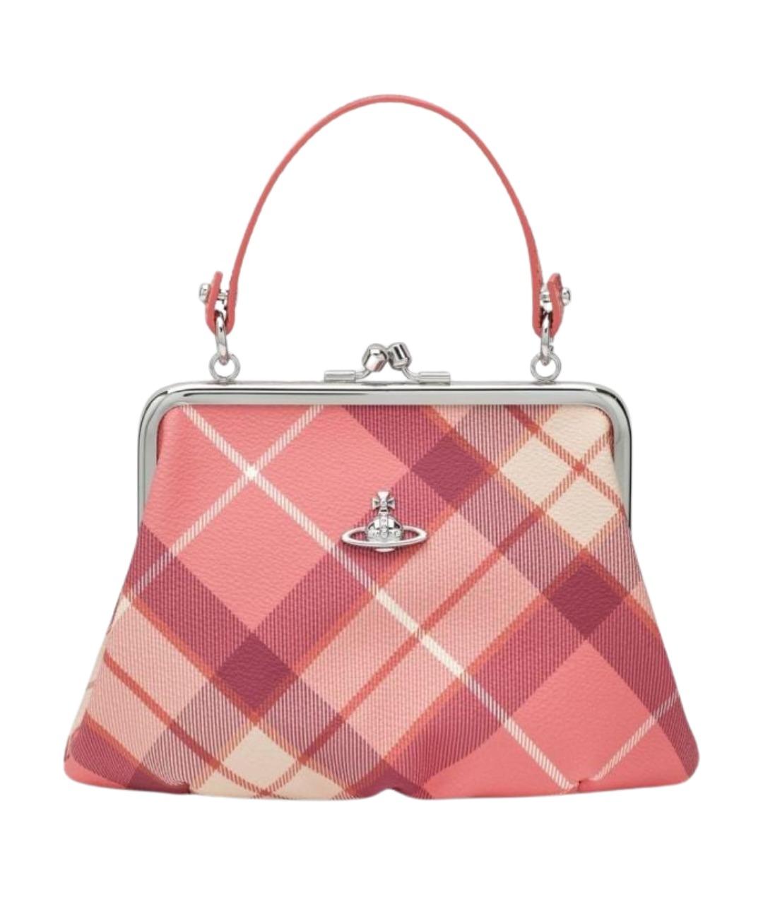 VIVIENNE WESTWOOD Розовая синтетическая сумка с короткими ручками, фото 1