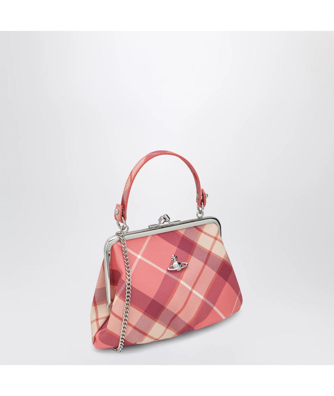 VIVIENNE WESTWOOD Розовая синтетическая сумка с короткими ручками, фото 3