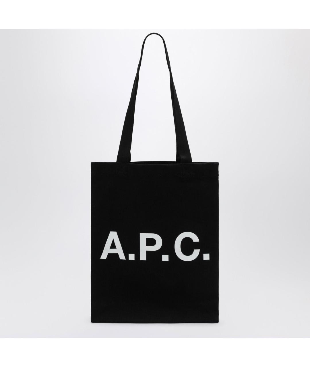 A.P.C. Черная хлопковая сумка тоут, фото 3