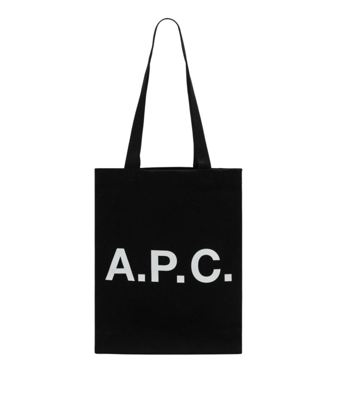 A.P.C. Черная хлопковая сумка тоут, фото 1