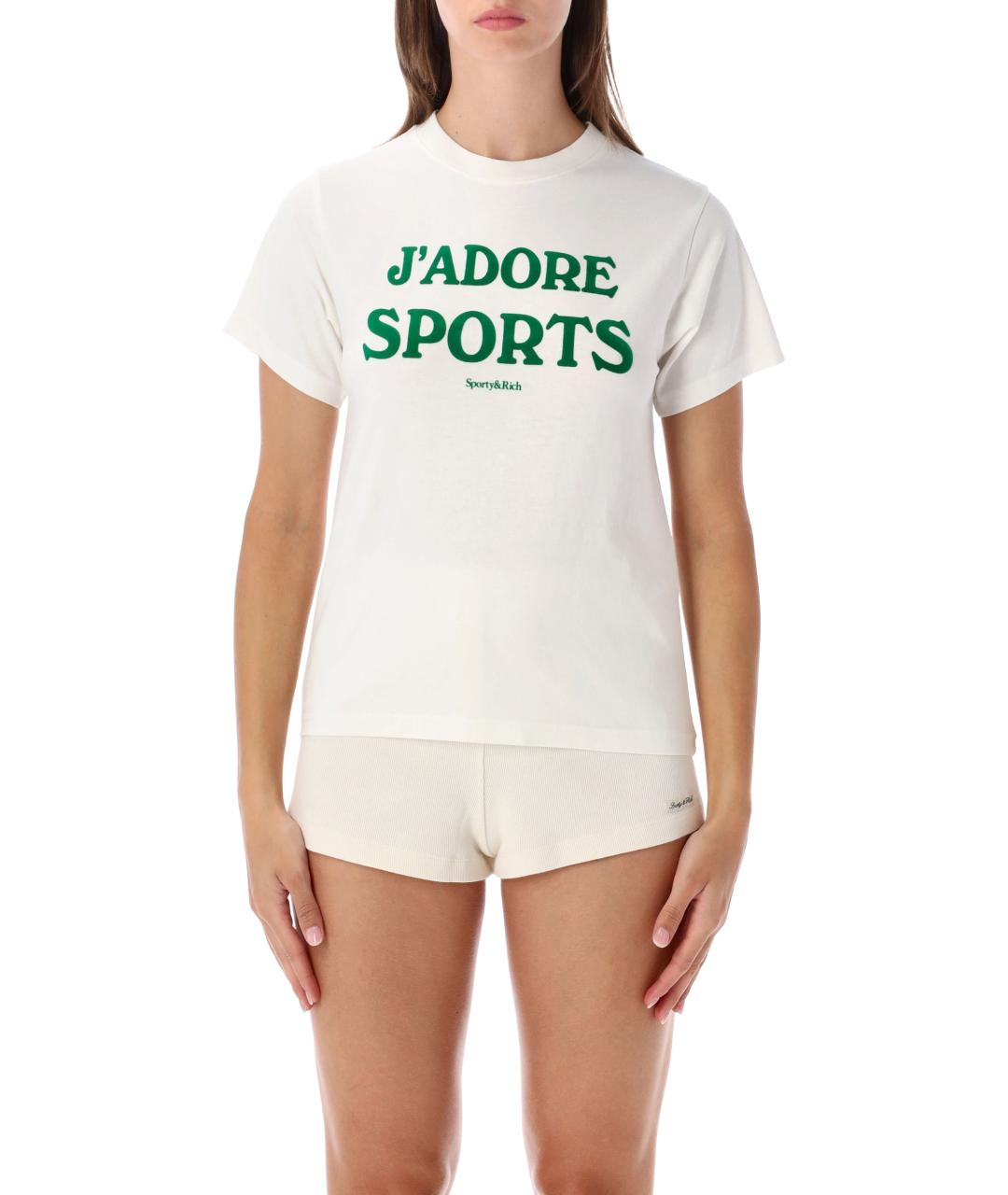 SPORTY AND RICH Белая полиамидовая футболка, фото 4