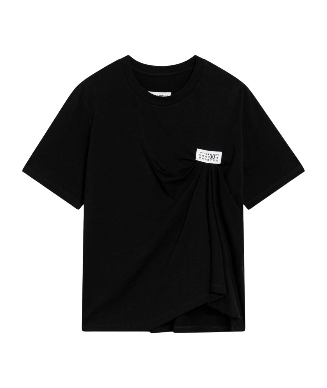 MM6 MAISON MARGIELA Черная хлопковая футболка, фото 1