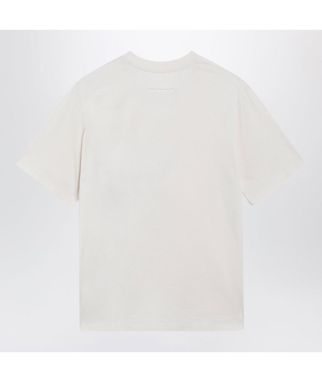 MM6 MAISON MARGIELA Бежевая хлопковая футболка, фото 2
