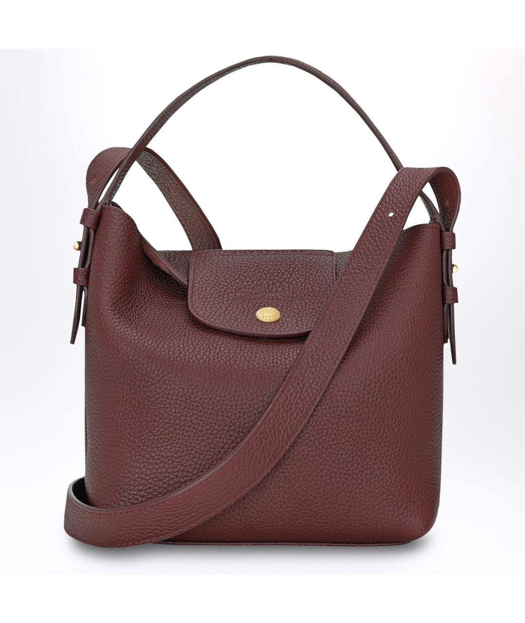 LONGCHAMP Бордовая кожаная сумка через плечо, фото 3